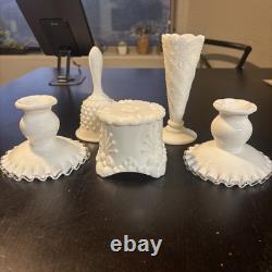 Vintage 9 Piece Various Milk Glass Lot