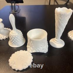 Vintage 9 Piece Various Milk Glass Lot