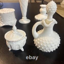 Vintage 9 Piece Various Milk Glass Lot