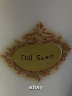 Vintage Abbott White Milk Glass Apothecary Spice Bottles Large Set Of 8 Jars