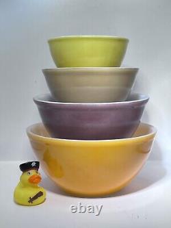 Vintage Agee Australian Crown Pyrex Harlequin Nesting / Mixing Bowl Set of 4