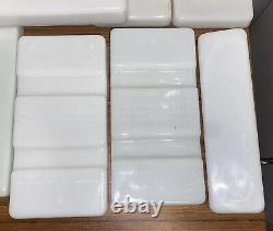 Vintage American Cabinet Co. White Milk Glass Dental Tool Storage Tray-Lot of 12