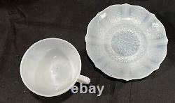 Vintage American Sweetheart Monax White Milk Glass Set of 10 Cups & Saucers