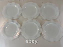 Vintage American Sweetheart Monax White Milk Glass Set of 12 Luncheon Plates