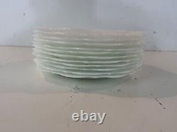 Vintage American Sweetheart Monax White Milk Glass Set of 12 Luncheon Plates