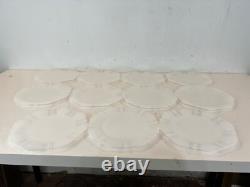 Vintage American Sweetheart Monax White Milk Glass Set of 19 Salad Plates