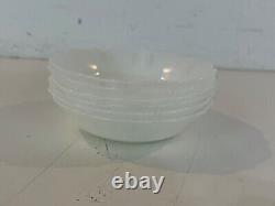 Vintage American Sweetheart Monax White Milk Glass Set of 6 Cereal Bowls