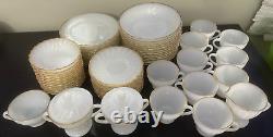 Vintage Anchor Hocking 66 Piece Fire King Milk Glass Dinnerware