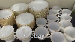 Vintage Anchor Hocking 66 Piece Fire King Milk Glass Dinnerware