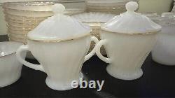 Vintage Anchor Hocking 66 Piece Fire King Milk Glass Dinnerware