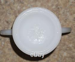 Vintage Anchor Hocking Dinnerware Fire King Milk Glass Gold Rim Set Of 8