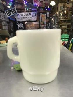 Vintage Anchor Hocking Fire King BURGER KING Milk Glass Mug Limited Rare
