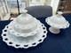 Vintage Anchor Hocking Glass Milk Glass Bowls With Covers And Matching Plates