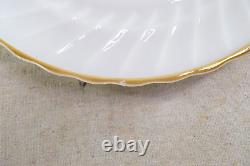 Vintage Anchor Hocking Milk Glass Gold Rim 8 Person Dinner Set 42pcs