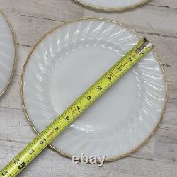 Vintage Anchor Hocking Milk Glass Golden Shell White 16 Pc Dinnerware Dinner Set