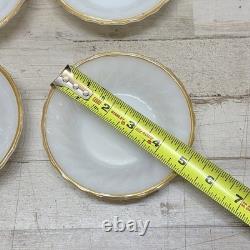 Vintage Anchor Hocking Milk Glass Golden Shell White 16 Pc Dinnerware Dinner Set