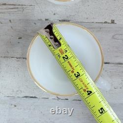 Vintage Anchor Hocking Milk Glass Golden Shell White 16 Pc Dinnerware Dinner Set