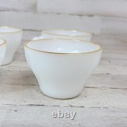 Vintage Anchor Hocking Milk Glass Golden Shell White 16 Pc Dinnerware Dinner Set