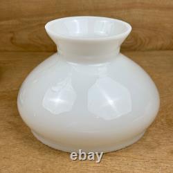 Vintage Antique Brass Student Lamp White Milk Glass Shade Porcelain Socket