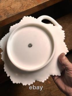 Vintage Antique Old Milk Glass Serving Dish Very Rare