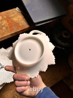 Vintage Antique Old Milk Glass Serving Dish Very Rare