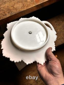 Vintage Antique Old Milk Glass Serving Dish Very Rare