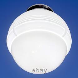 Vintage Art Deco Nouveau 1940s-50s White Milk Glass Ceiling Light Fixture