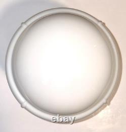 Vintage Art Deco Nouveau 1940s-50s White Milk Glass Ceiling Light Fixture