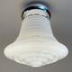 Vintage Art Deco Ufo Space Age Cylindrical White Milk Glass Light Fixture