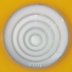 Vintage Art Deco UFO Space Age Cylindrical White Milk Glass Light Fixture