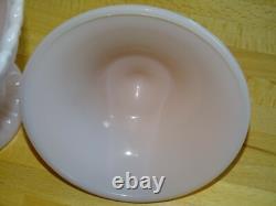 Vintage Box Milk Glass Portieux France Glass Dragons Color Pink