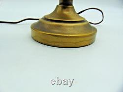 Vintage Brass Desk Lamp with White Milk Glass Shade MCM Library Student Lamp
