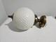 Vintage Brass White Milk Glass Hobnail Light Fixture 13.5 By Thomas Industries