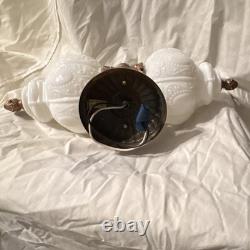 Vintage Bronze Wall Sconce White Milk Glass Indoor Plug-In UL Listed C-154981