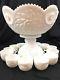 Vintage Buzz Star Westmoreland Milk Glass Punch Bowl Set With 13 Cups