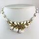 Vintage Crown Trifari Alfred Philippe White Milk Glass Poured Glass Necklace 15