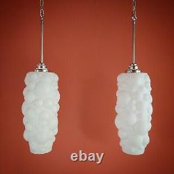 Vintage CZECH white opaline milk glass bubble pendant ceiling light 2 AVAILABLE