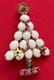 Vintage Christmas Tree Pin Brooch White Milk Glass Gold Stars Pink Rs Mcm Htf 23