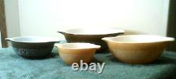 Vintage Cindarella Pyrex mixing bowl set 4 Woodland 441,442,443,444 EUC
