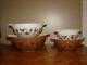 Vintage Cinderella Pyrex Early American Ovenware Nesting Mixing Bowls Set Of 4