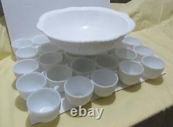 Vintage Concord Milk Glass 29 Cups By McKee Pressed Glass NO PUNCH BOWL BROKEN