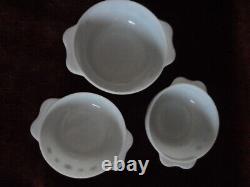 Vintage Crown JAJ Gaiety Pyrex set of 4 mixing bowls (no lids) Black snowflakes