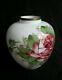 Vintage Deluxe Inc Large Blown Hand Painted Milk Glass Vase, Artist Signed 9.25