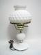 Vintage Diamond Quilted White Milk Glass Hurricane Lamp 15.5 Tall