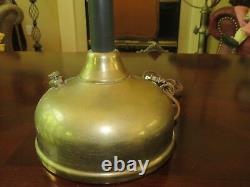 Vintage Electrified Steampunk Brass Tilley Lamp with Heavy Milk Glass Shade