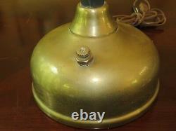 Vintage Electrified Steampunk Brass Tilley Lamp with Heavy Milk Glass Shade