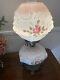 Vintage Embossed Milk Glass 3 Way Gone With The Wind Lamp