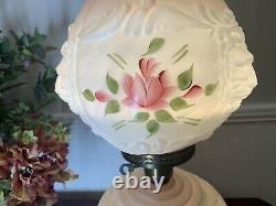 Vintage Embossed Milk Glass 3 Way Gone with the Wind Lamp