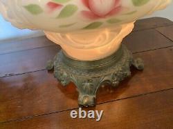 Vintage Embossed Milk Glass 3 Way Gone with the Wind Lamp