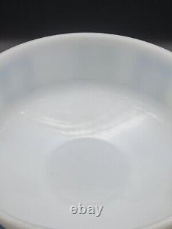 Vintage Federal Glass 9.25 Mixing Bowl Pennsylvania Dutch Milk Glass Blue Green